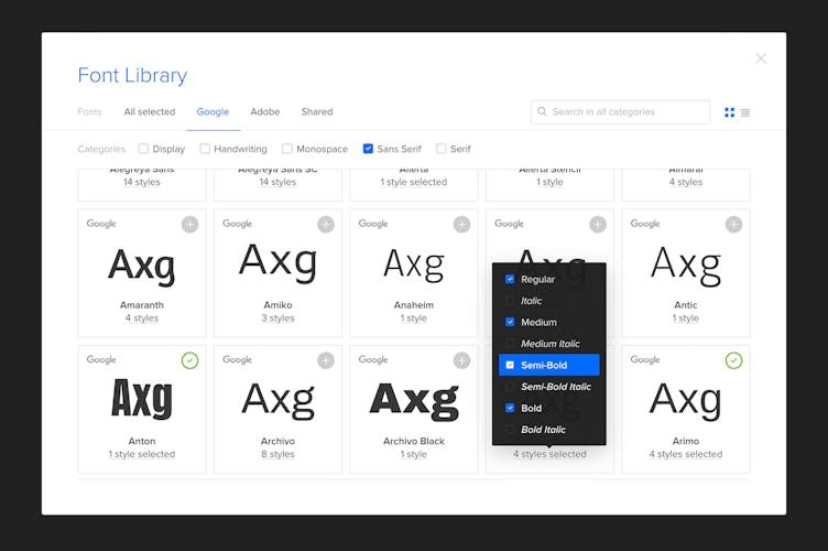 UXPin dashboard