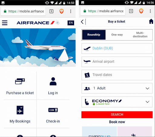 Air France website