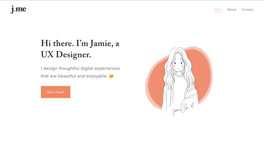 jamie feminine ux design portfolio example